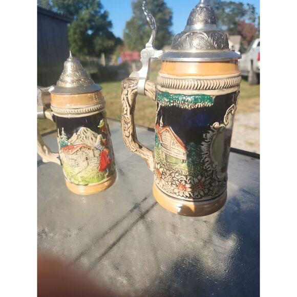 Hand Painted West German Handarbeit Gerzit Lidded Stein, and 1 one unknown maker - Picture 4 of 13